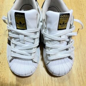 Adidas Kids White and Black Sneakers